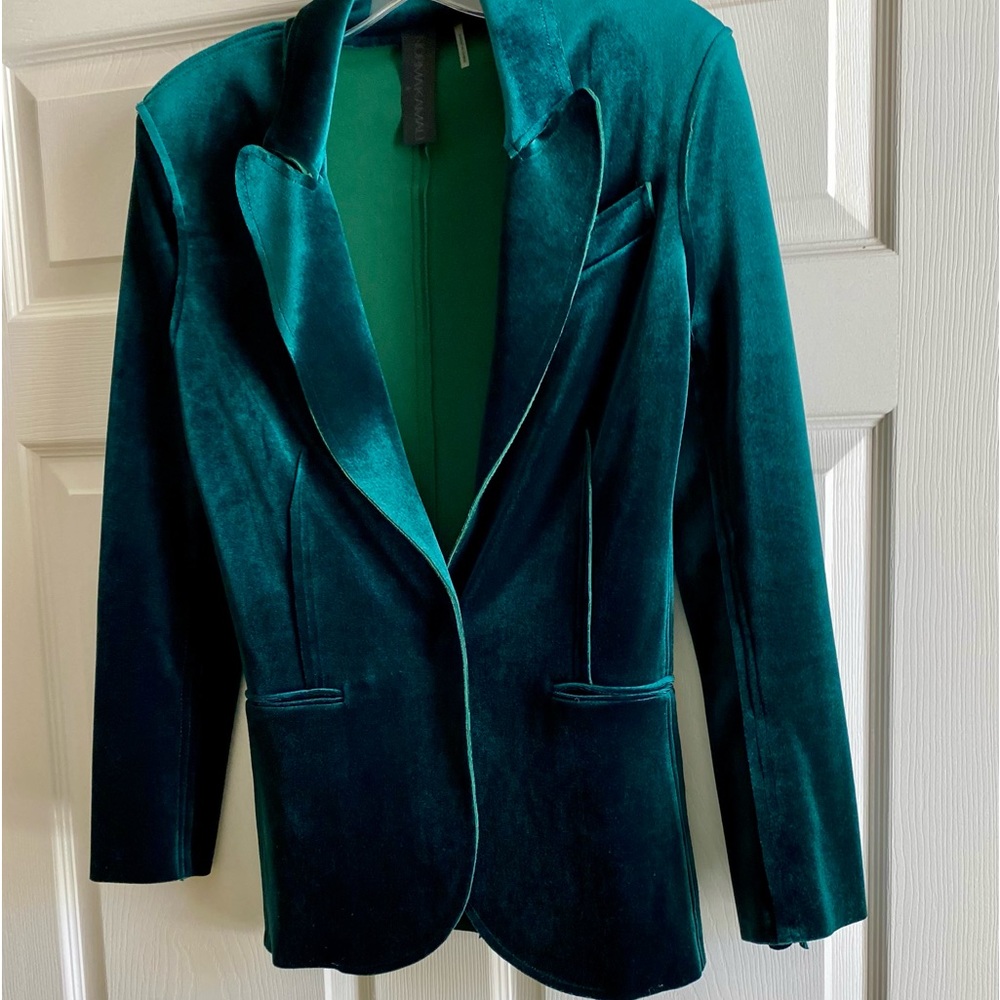 Norma Kamala velvet jacket emerald green